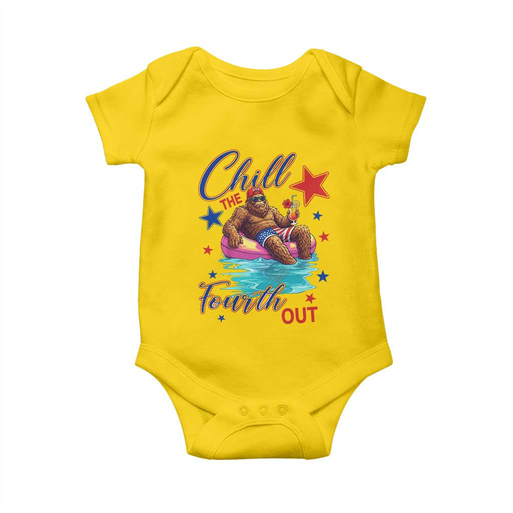 Funny Bigfoot 4th Of July Baby Onesie Chill The Fourth Out TS12 Daisy Print Your Wear