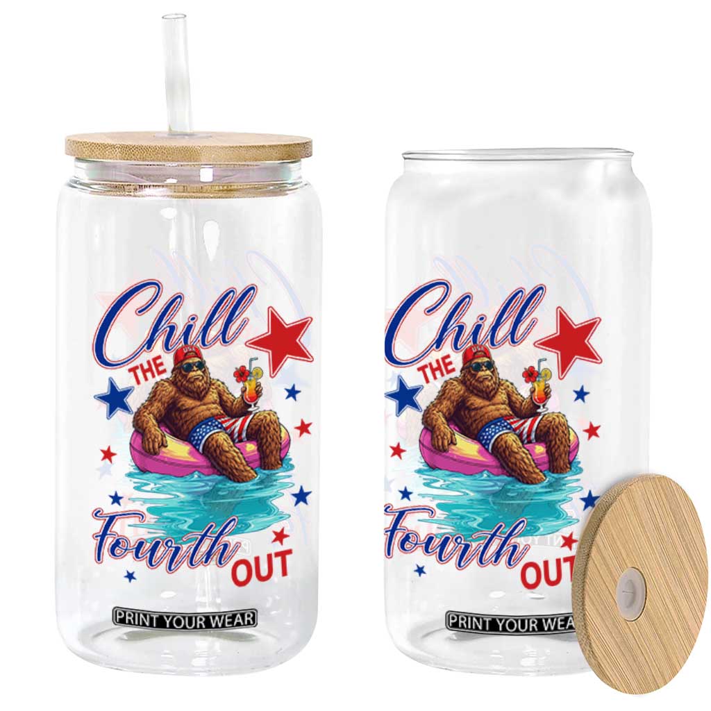 Funny Bigfoot 4th Of July Glass Can Chill The Fourth Out TS12 Print Your Wear