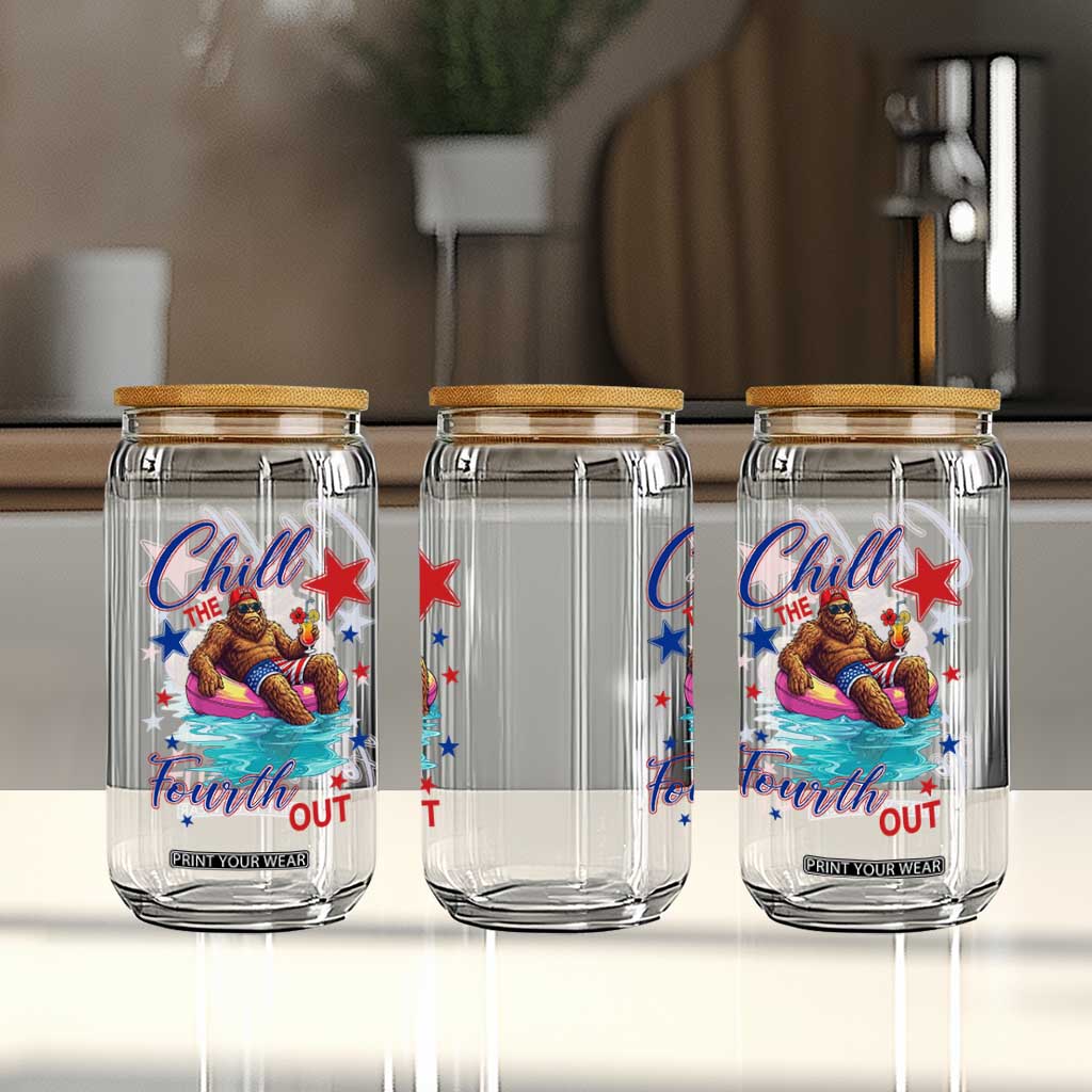 Funny Bigfoot 4th Of July Glass Can Chill The Fourth Out TS12 Print Your Wear