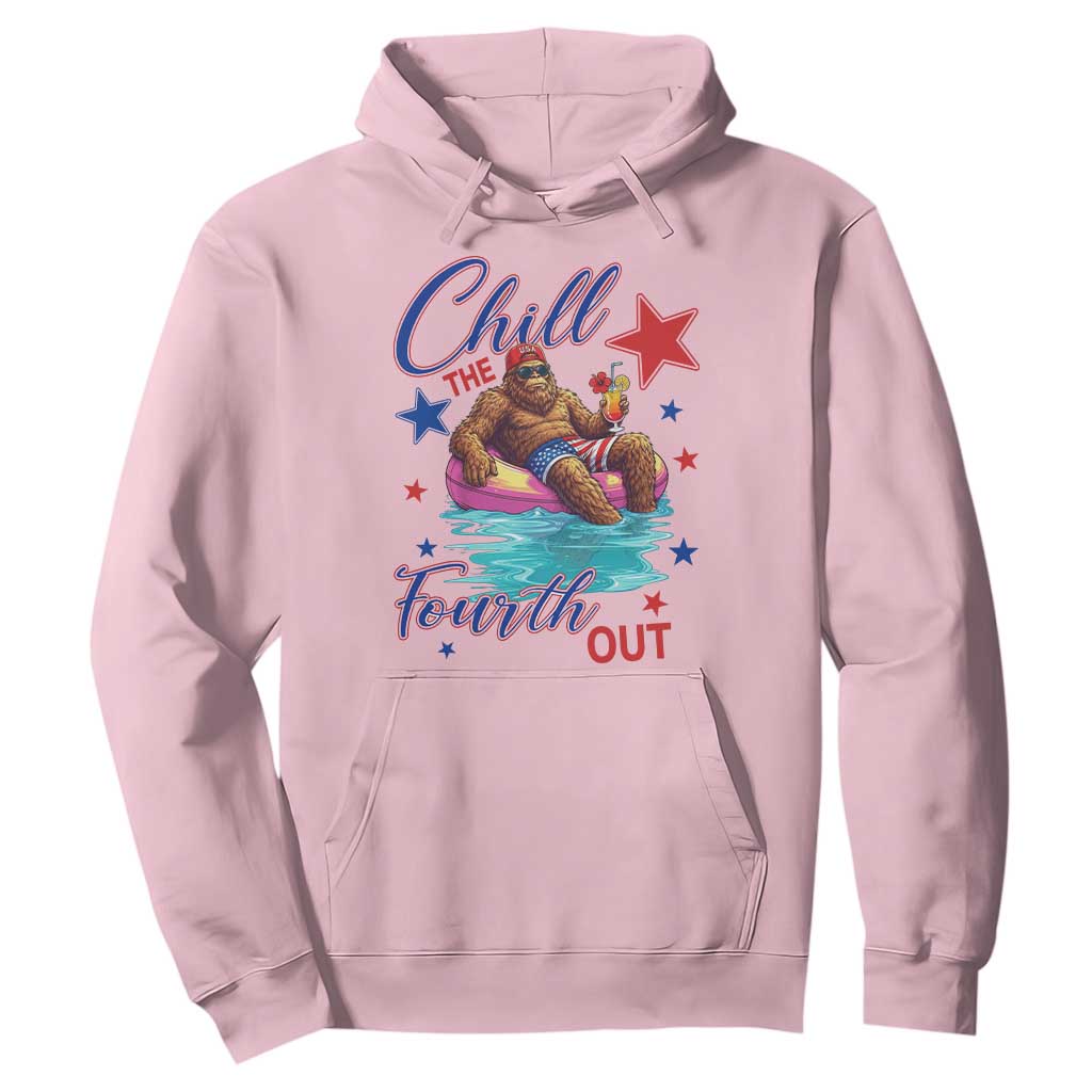 Funny Bigfoot 4th Of July Hoodie Chill The Fourth Out TS12 Light Pink Print Your Wear