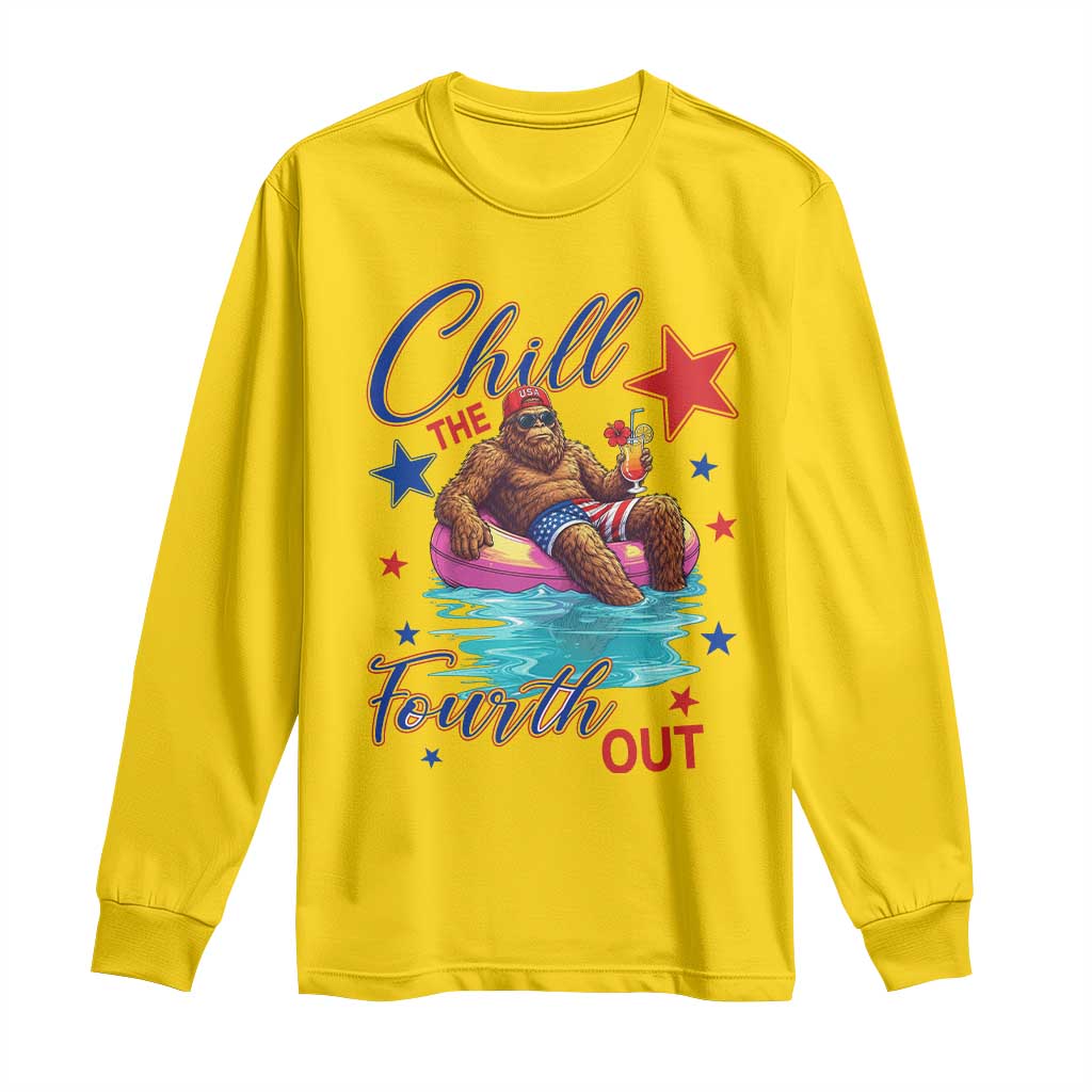 Funny Bigfoot 4th Of July Long Sleeve Shirt Chill The Fourth Out TS12 Daisy Print Your Wear