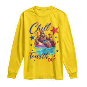 Funny Bigfoot 4th Of July Long Sleeve Shirt Chill The Fourth Out TS12 Daisy Print Your Wear