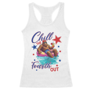 Funny Bigfoot 4th Of July Racerback Tank Top Chill The Fourth Out TS12 White Print Your Wear