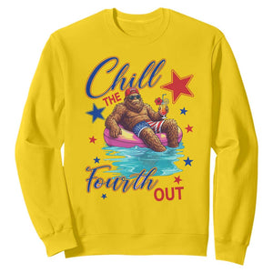 Funny Bigfoot 4th Of July Sweatshirt Chill The Fourth Out TS12 Daisy Print Your Wear