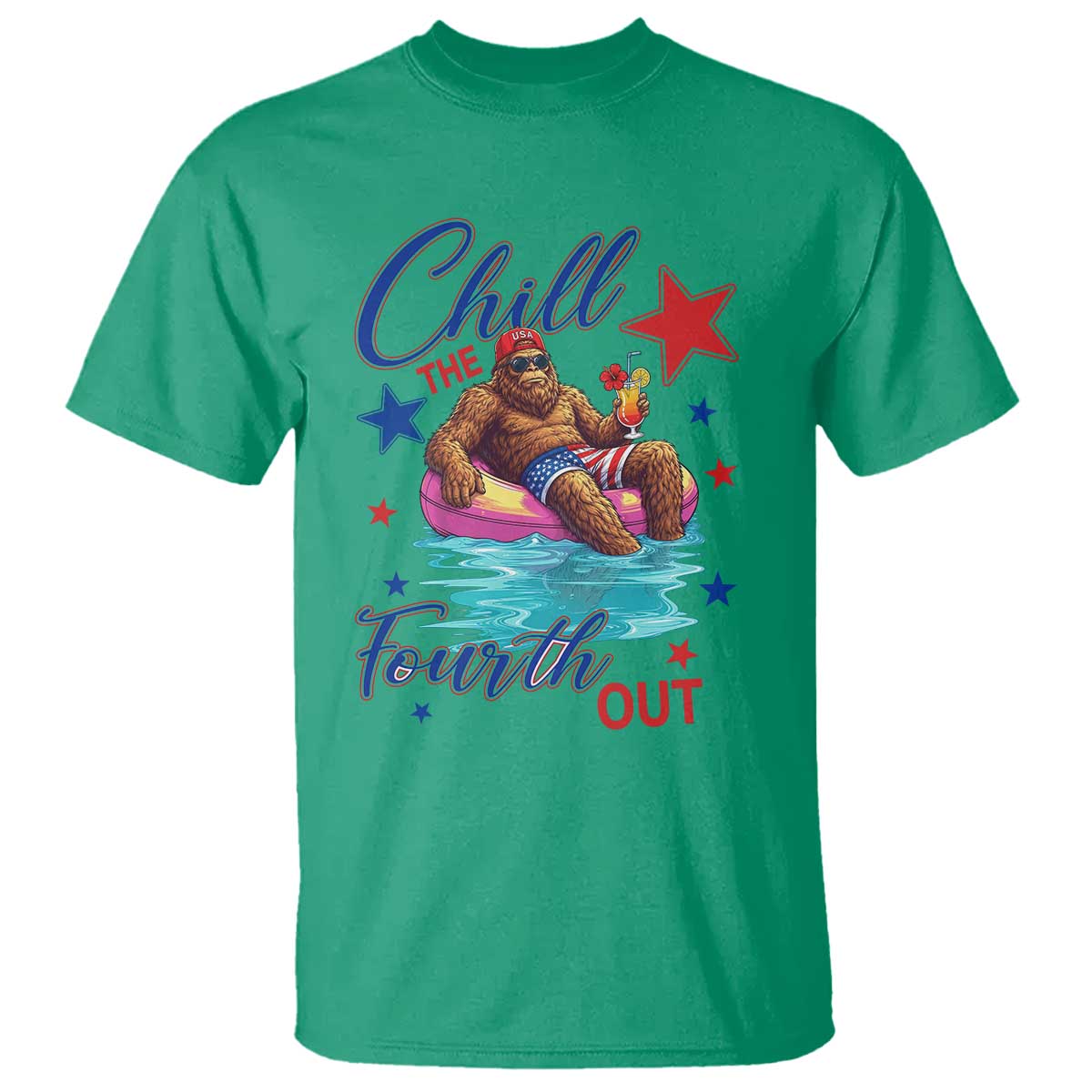 Funny Bigfoot 4th Of July T Shirt Chill The Fourth Out TS12 Irish Green Print Your Wear