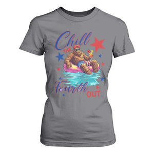 Funny Bigfoot 4th Of July T Shirt For Women Chill The Fourth Out TS12 Charcoal Print Your Wear