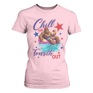 Funny Bigfoot 4th Of July T Shirt For Women Chill The Fourth Out TS12 Light Pink Print Your Wear