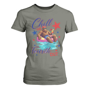 Funny Bigfoot 4th Of July T Shirt For Women Chill The Fourth Out TS12 Military Green Print Your Wear