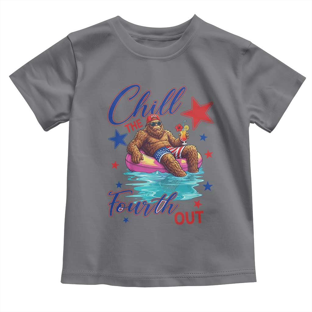 Funny Bigfoot 4th Of July Toddler T Shirt Chill The Fourth Out