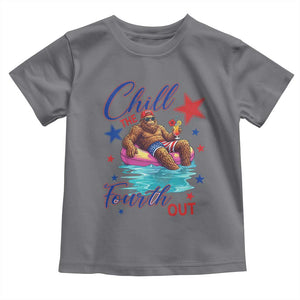 Funny Bigfoot 4th Of July Toddler T Shirt Chill The Fourth Out