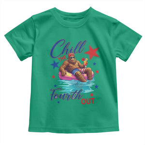Funny Bigfoot 4th Of July Toddler T Shirt Chill The Fourth Out