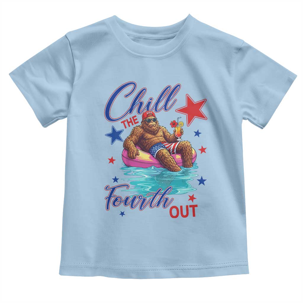Funny Bigfoot 4th Of July Toddler T Shirt Chill The Fourth Out