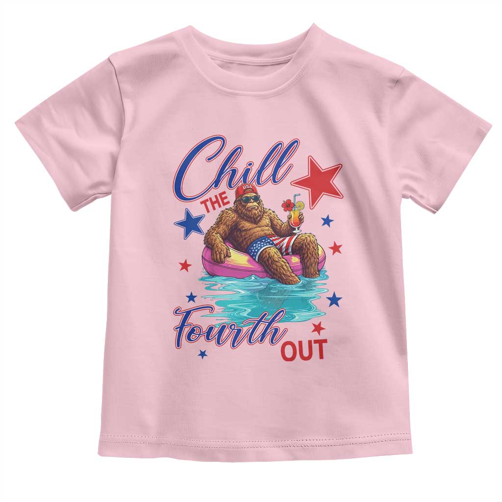Funny Bigfoot 4th Of July Toddler T Shirt Chill The Fourth Out