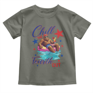 Funny Bigfoot 4th Of July Toddler T Shirt Chill The Fourth Out