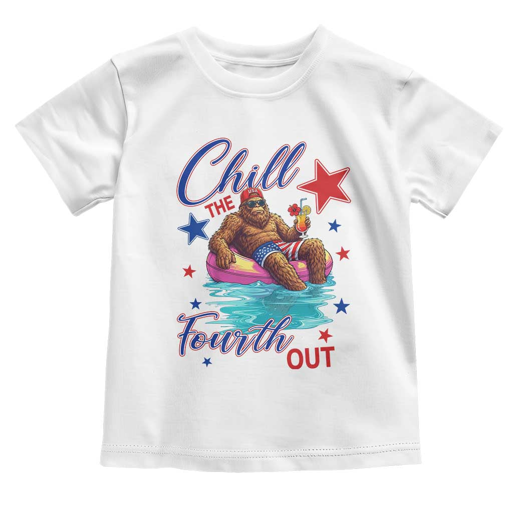 Funny Bigfoot 4th Of July Toddler T Shirt Chill The Fourth Out TS12 White Print Your Wear