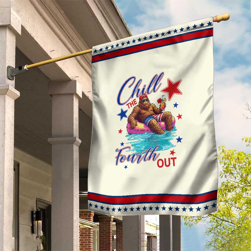 Funny Bigfoot 4th Of July Patriotic Garden Flag Chill The Fourth Out TS12 Modern Beige Red Print Your Wear