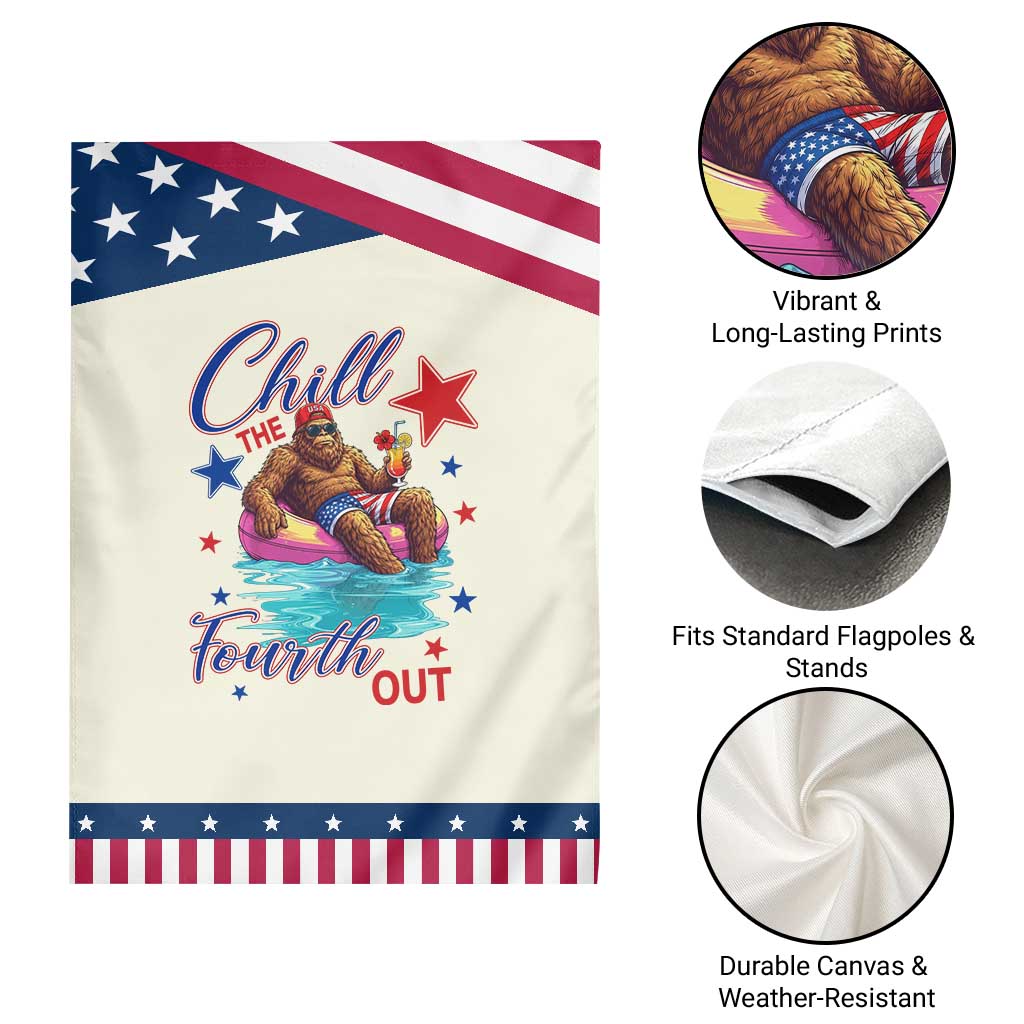 Funny Bigfoot 4th Of July Patriotic Garden Flag Chill The Fourth Out TS12 Print Your Wear