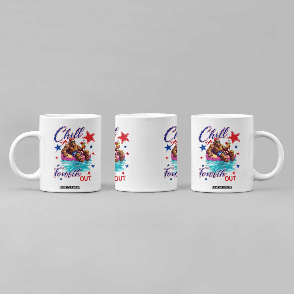 Funny Bigfoot 4th Of July Coffee Mug Chill The Fourth Out TS12 Print Your Wear