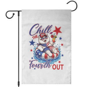 Funny Patriotic Persian Cat Garden Flag Chill The Fourth Out