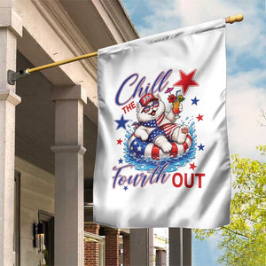 Funny Patriotic Persian Cat Garden Flag Chill The Fourth Out