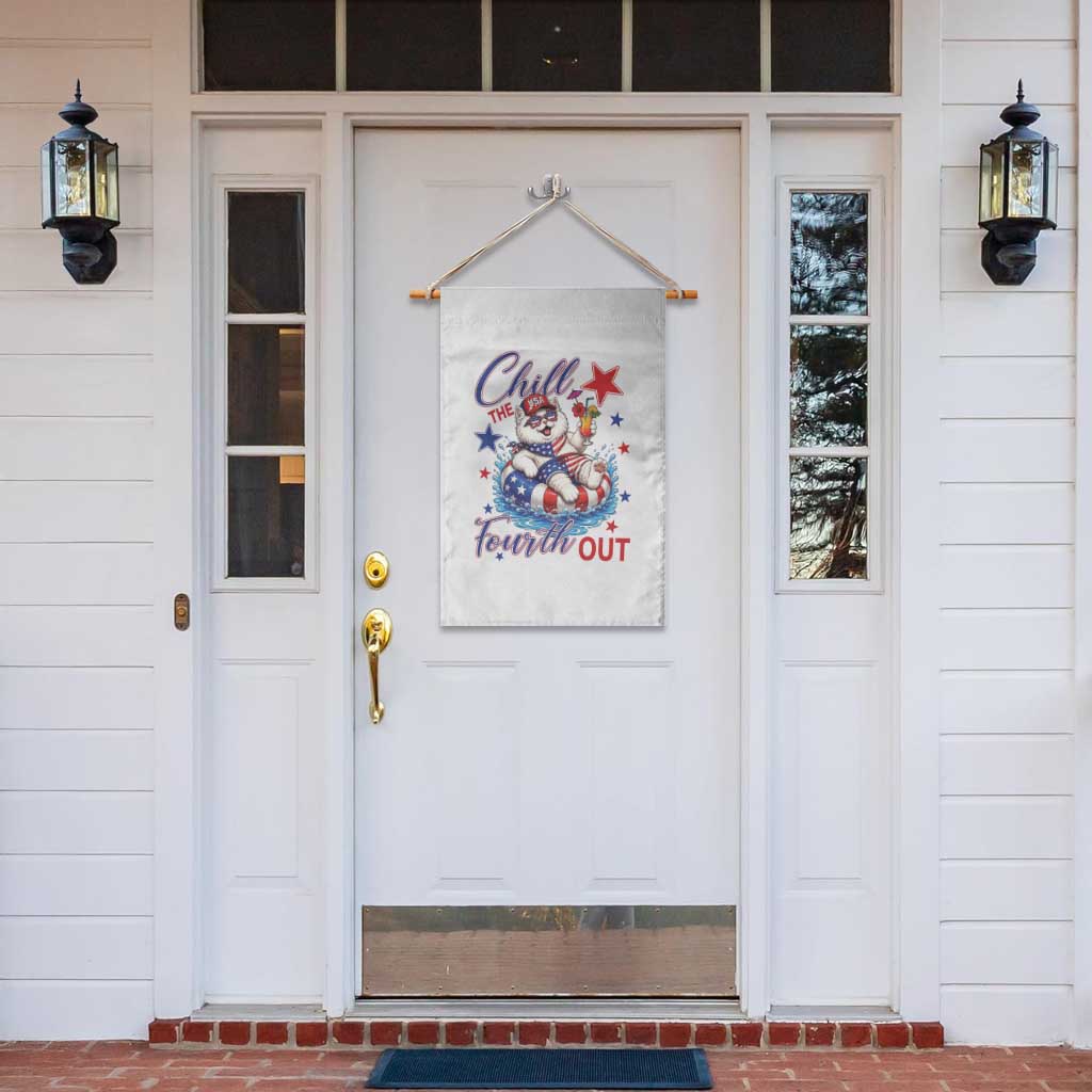 Funny Patriotic Persian Cat Garden Flag Chill The Fourth Out