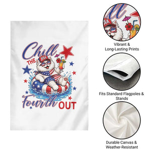 Funny Patriotic Persian Cat Garden Flag Chill The Fourth Out