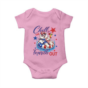 Funny Patriotic Persian Cat Baby Onesie Chill The Fourth Out TS12 Light Pink Print Your Wear