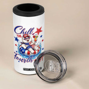 Funny Patriotic Persian Cat 4 in 1 Can Cooler Tumbler Chill The Fourth Out TS12 Print Your Wear