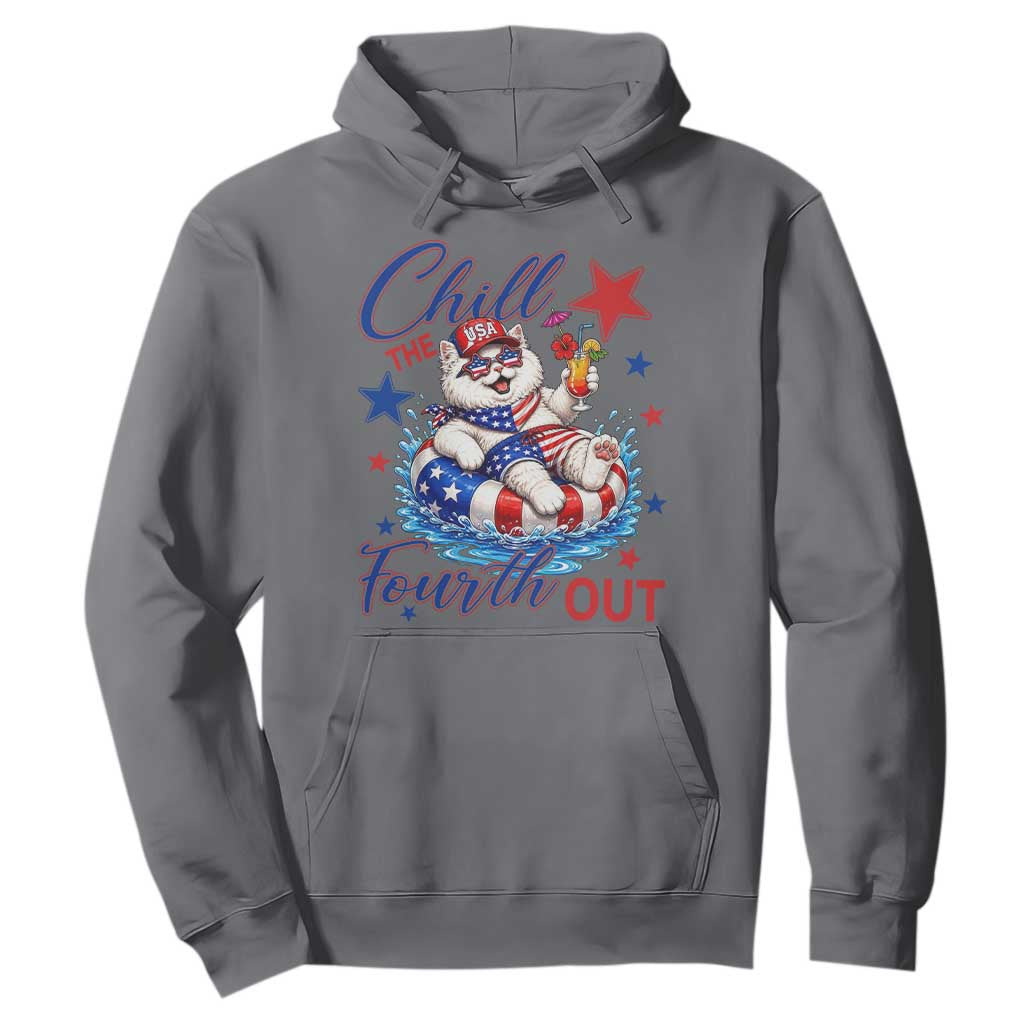 Funny Patriotic Persian Cat Hoodie Chill The Fourth Out TS12 Charcoal Print Your Wear
