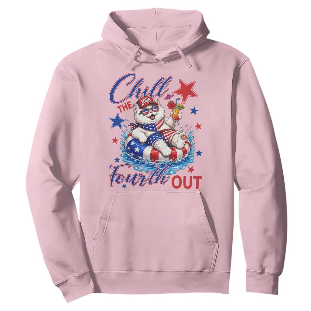 Funny Patriotic Persian Cat Hoodie Chill The Fourth Out TS12 Light Pink Print Your Wear