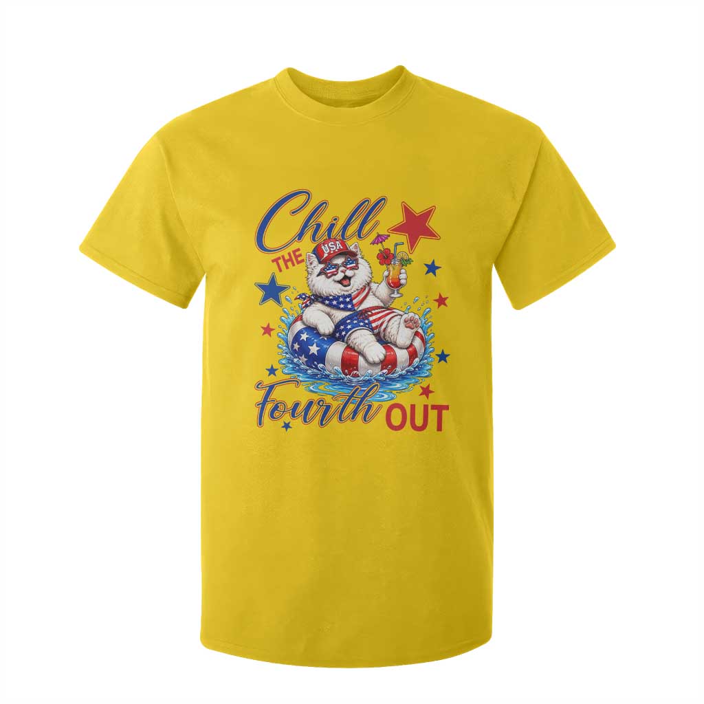 Funny Patriotic Persian Cat T Shirt For Kid Chill The Fourth Out TS12 Daisy Print Your Wear