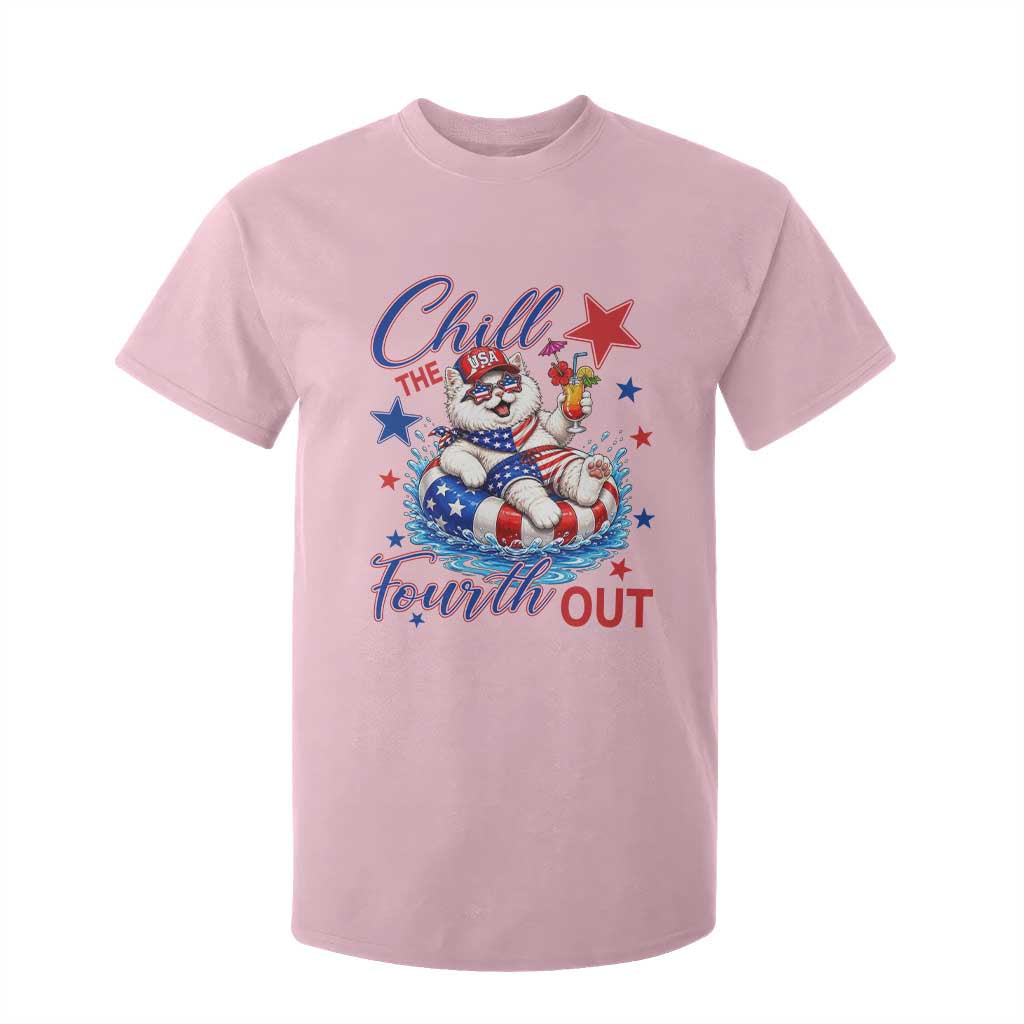 Funny Patriotic Persian Cat T Shirt For Kid Chill The Fourth Out TS12 Light Pink Print Your Wear