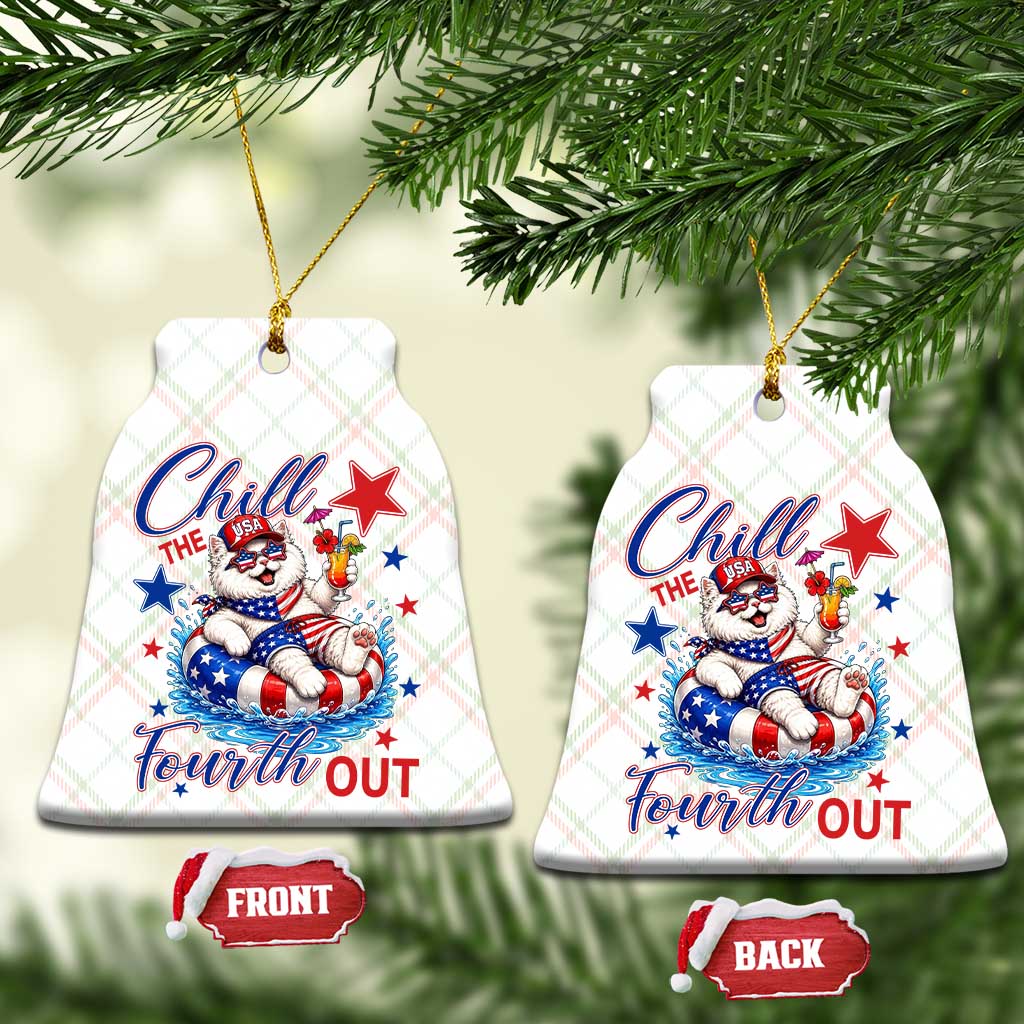 Funny Patriotic Persian Cat Ceramic Ornament Chill The Fourth Out TS12 Print Your Wear