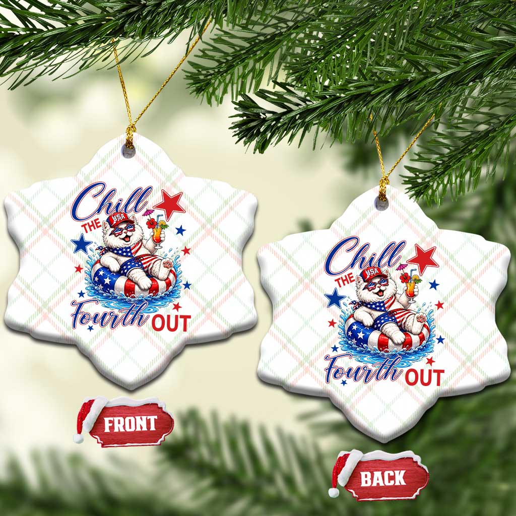 Funny Patriotic Persian Cat Ceramic Ornament Chill The Fourth Out TS12 Print Your Wear