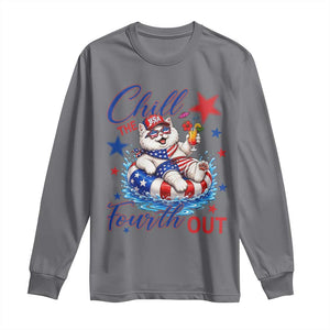 Funny Patriotic Persian Cat Long Sleeve Shirt Chill The Fourth Out TS12 Charcoal Print Your Wear