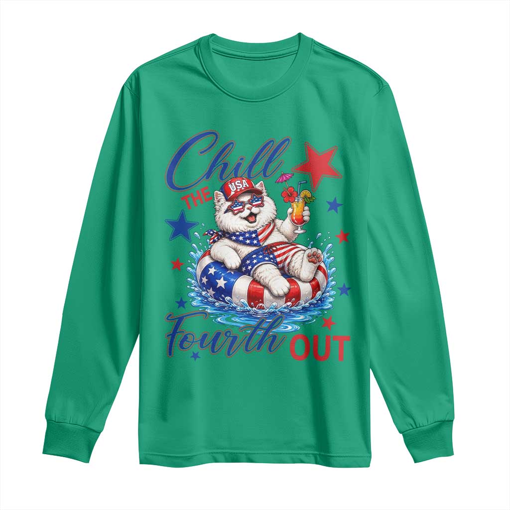 Funny Patriotic Persian Cat Long Sleeve Shirt Chill The Fourth Out TS12 Irish Green Print Your Wear