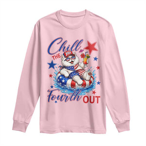 Funny Patriotic Persian Cat Long Sleeve Shirt Chill The Fourth Out TS12 Light Pink Print Your Wear