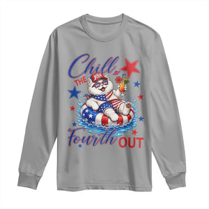 Funny Patriotic Persian Cat Long Sleeve Shirt Chill The Fourth Out TS12 Sport Gray Print Your Wear