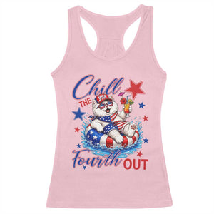 Funny Patriotic Persian Cat Racerback Tank Top Chill The Fourth Out TS12 Light Pink Print Your Wear