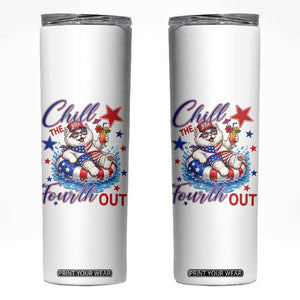Funny Patriotic Persian Cat Skinny Tumbler Chill The Fourth Out TS12 White Print Your Wear