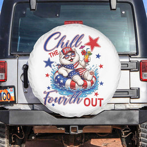 Funny Patriotic Persian Cat Spare Tire Cover Chill The Fourth Out TS12 No hole White Print Your Wear