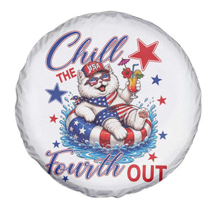 Funny Patriotic Persian Cat Spare Tire Cover Chill The Fourth Out TS12 Print Your Wear