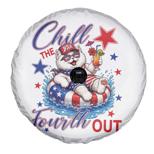 Funny Patriotic Persian Cat Spare Tire Cover Chill The Fourth Out TS12 Print Your Wear
