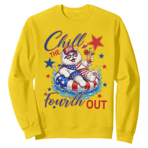 Funny Patriotic Persian Cat Sweatshirt Chill The Fourth Out TS12 Daisy Print Your Wear