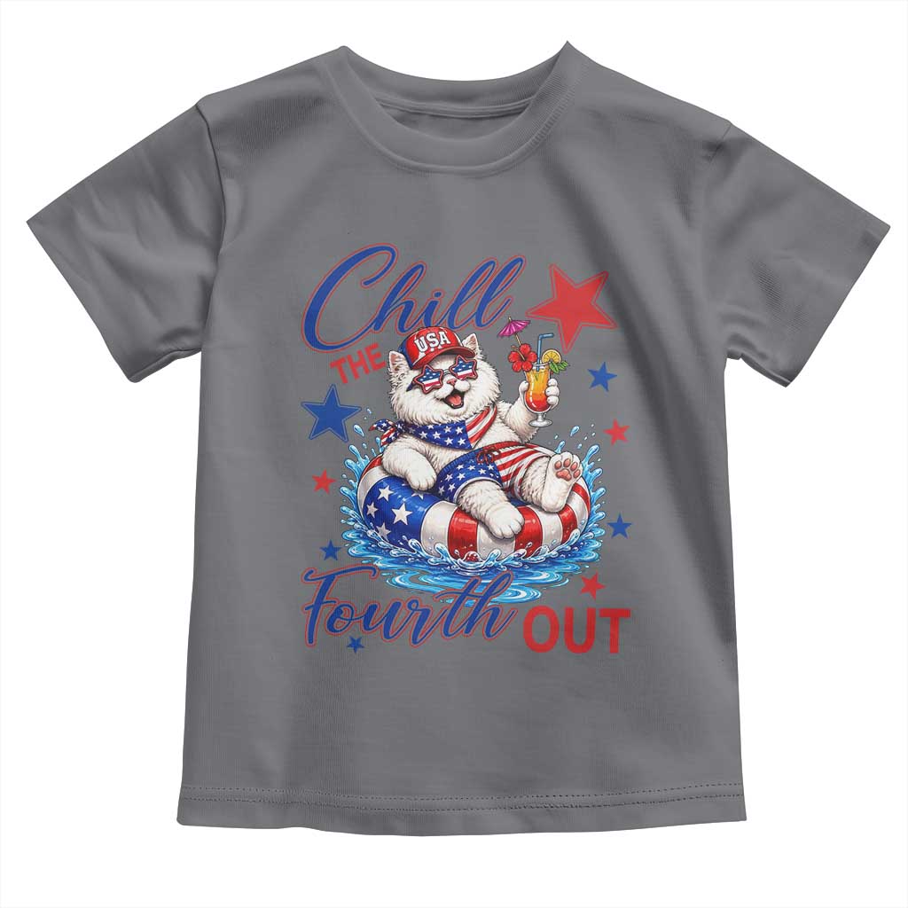 Funny Patriotic Persian Cat Toddler T Shirt Chill The Fourth Out