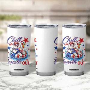 Funny Patriotic Persian Cat Tumbler Cup Chill The Fourth Out TS12 Print Your Wear