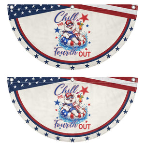 Funny Persian Cat Patriotic Fan Flag Chill The Fourth Out