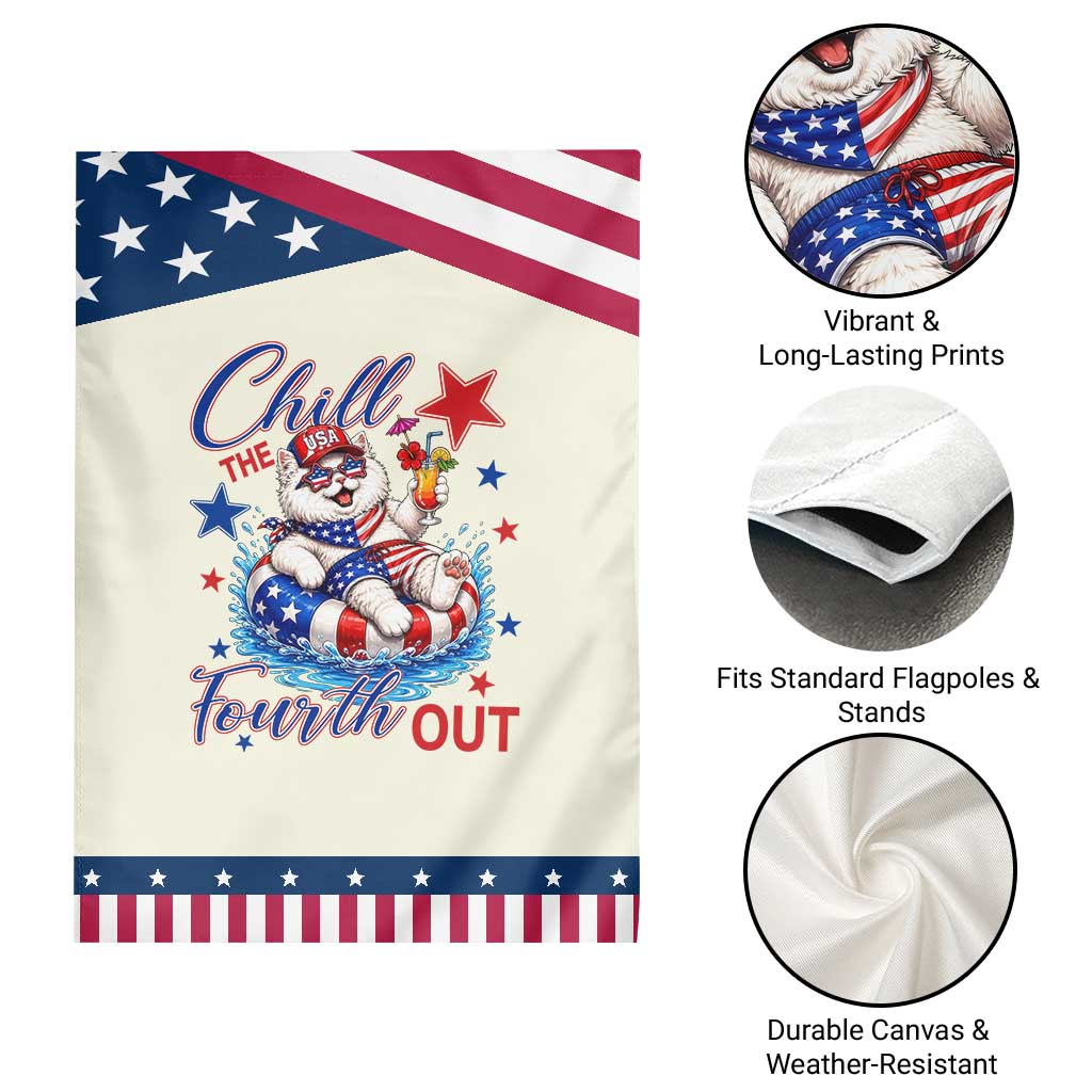 Funny Persian Cat Patriotic Garden Flag Chill The Fourth Out TS12 Print Your Wear