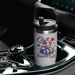 Funny Patriotic Persian Cat Flip Straw Tumbler Chill The Fourth Out TS12 Print Your Wear