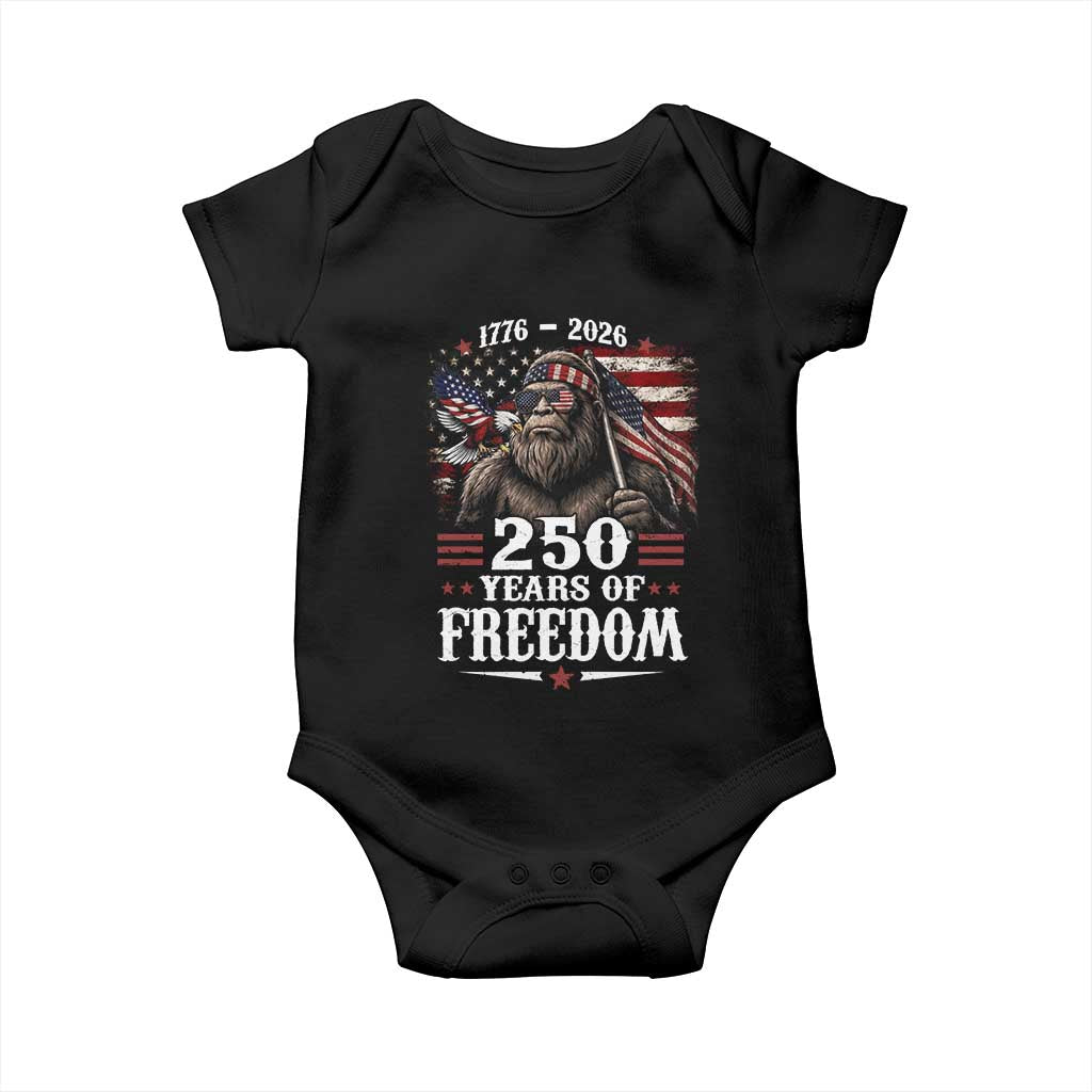 Bigfoot 250 Years Of Freedom Baby Onesie Patriotic Sasquatch Lover TS12 Black Print Your Wear